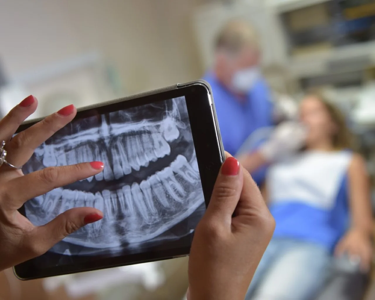 Dental X-Rays with patient in background