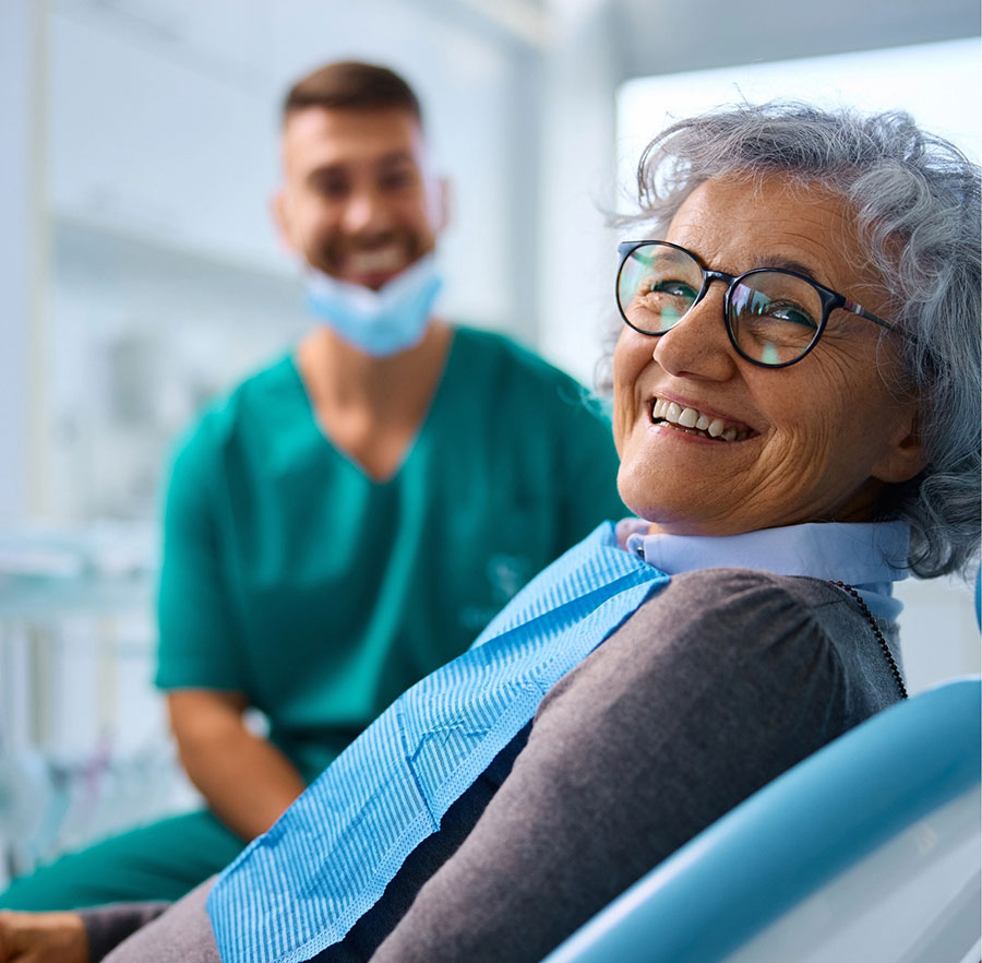 Patient at dentist office