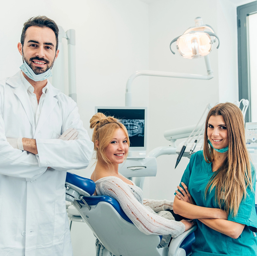 Smilling patient in dentist clinic